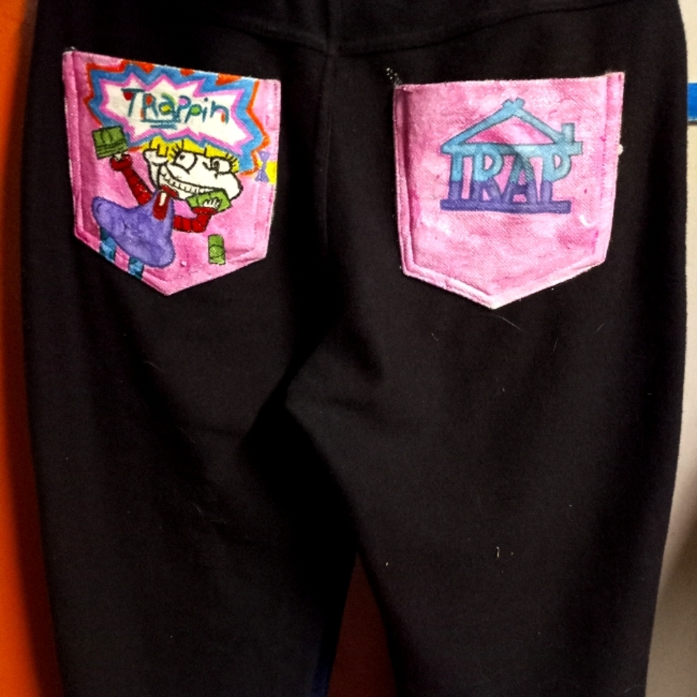 Hand painted jeggings